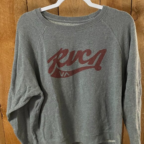 Women's RVCA Grey Cropped Sweater (M) - Picture 1 of 3